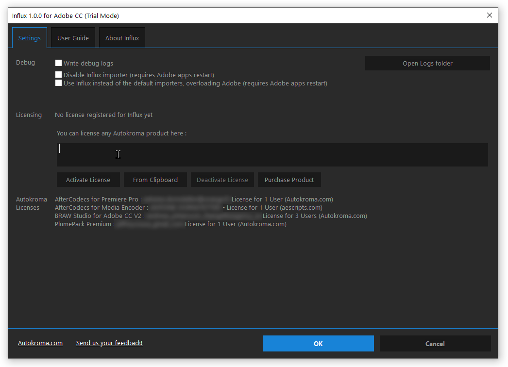 Influx_Adobe_Premiere_After_Windows_Licensed_License_Not_Entered_Trial_Mode